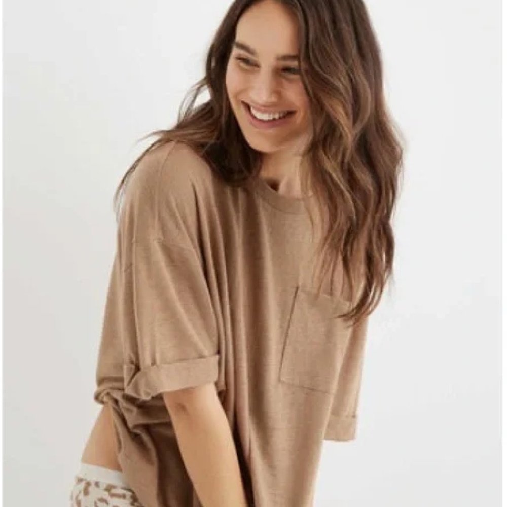 Aerie Breezy Linen T-Shirt